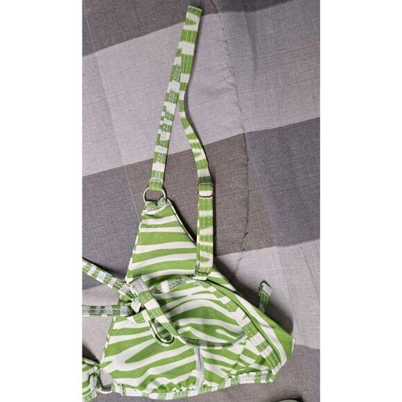 Soly Hux 3 Piece Swimsuits Triangle Bikini with Mesh Beach skirt Green Size S - Picture 14 of 14